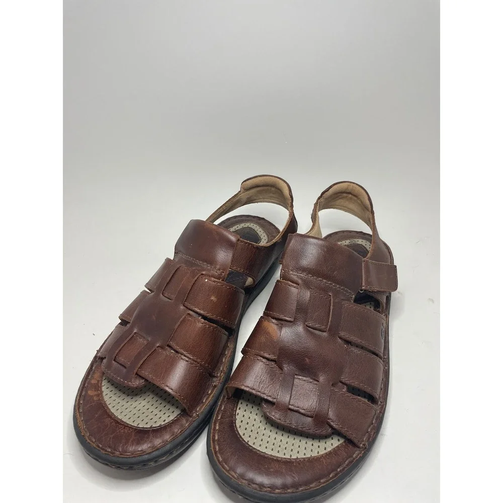 Born Men Sandals 11M Brown Leather Fisherman Slingback Granola Gorpcore Boho